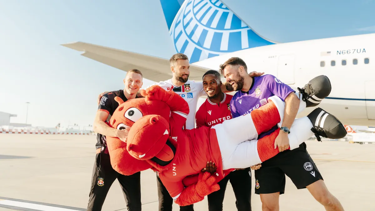 United Airlines Wrexham mascot