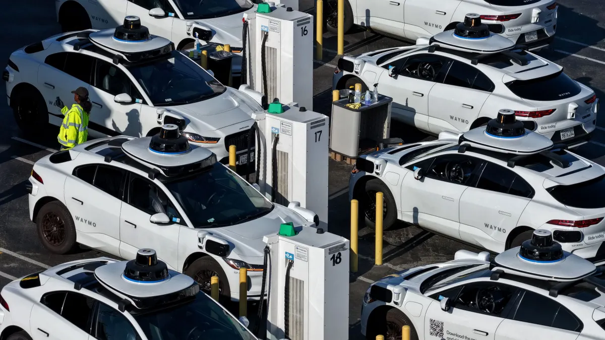 Robotaxis parked