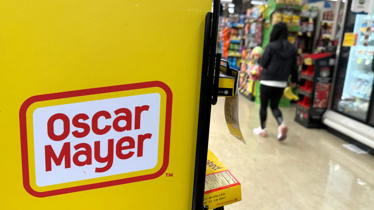 The Oscar Mayer logo is displayed at a grocery store