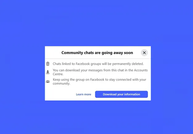 Facebook is Getting Rid of Community Chats