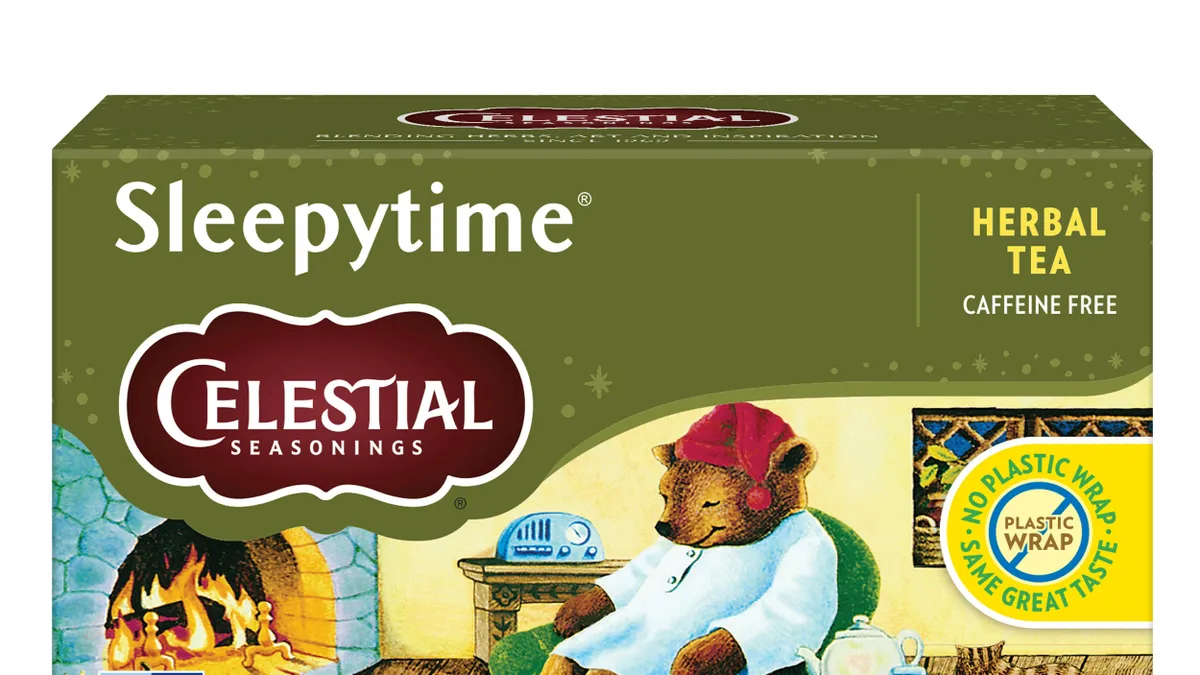 A box of Celestial Seasonings Sleepytime herbal tea bags