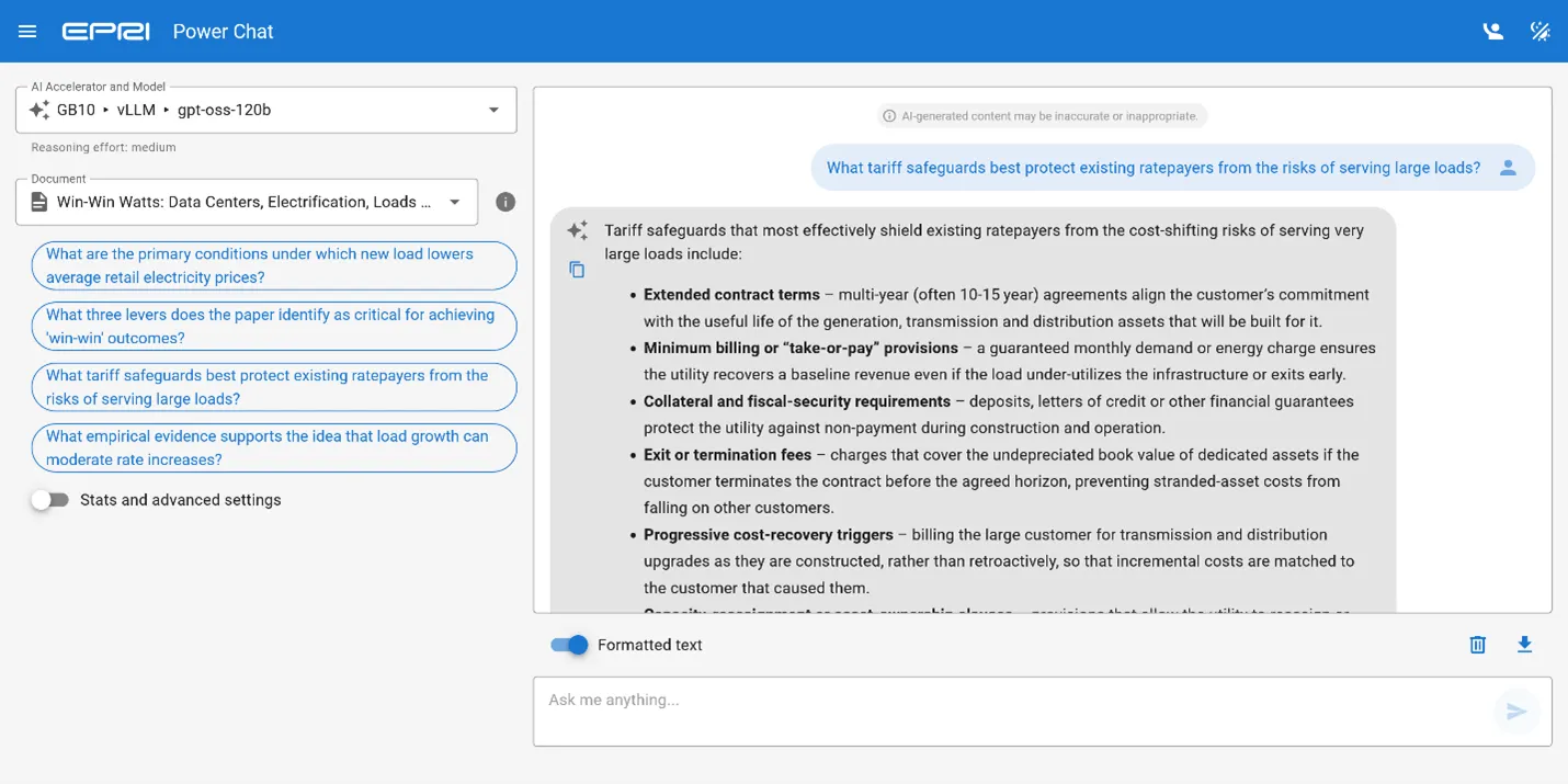 Example of a Power Chat
