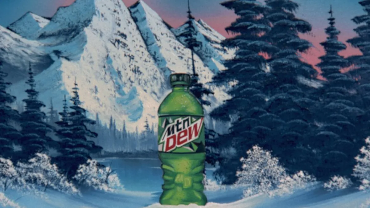 Image from Mtn Dew microsite for Bob Ross deepfake campaign