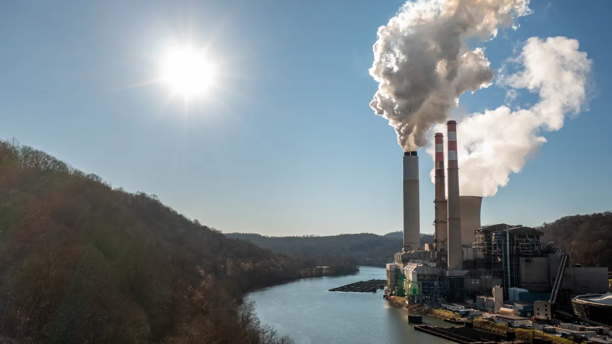 Fort Martin power station on the banks of the Monongahela river.