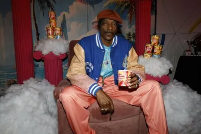 Snoop Dogg pictured eating his signature ice cream