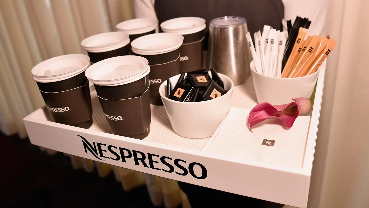 Nespresso is served at Maybelline New York on Feb. 12, 2019.