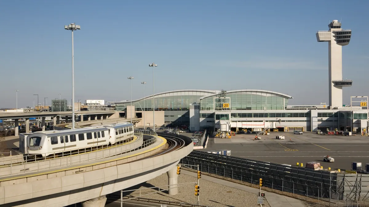 aerial photograph of JFK Airport in Queens, New York