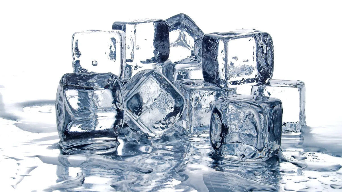 Melting ice cubes