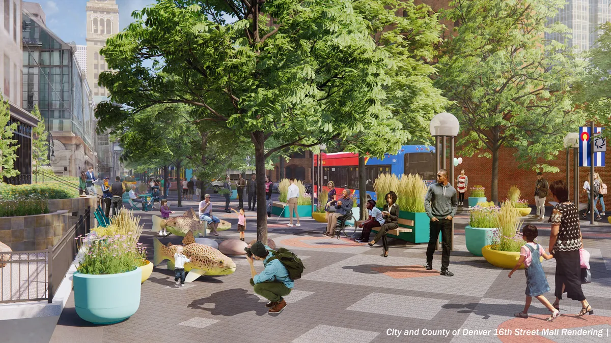 A rendering of Denver's 16th Street Mall renovation project.