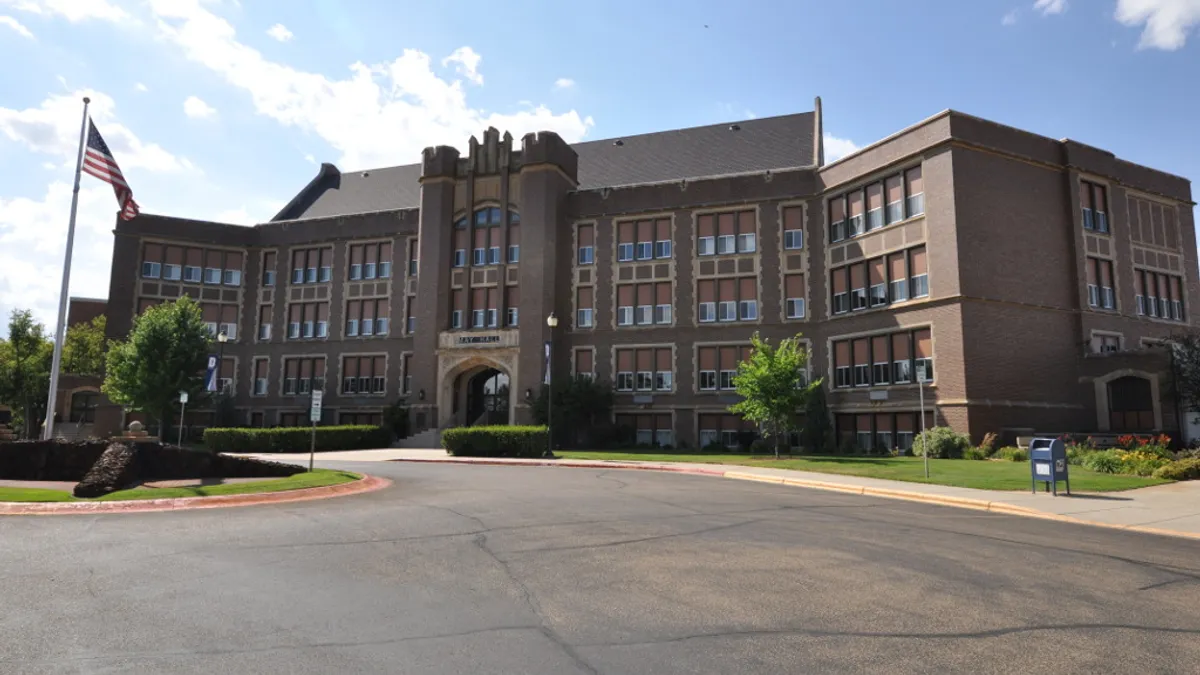 A large brick building at Dickinson State University