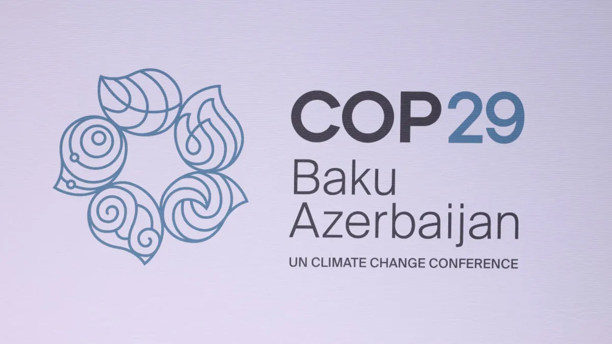 A logo of the of the UNFCCC COP29 climate conference.