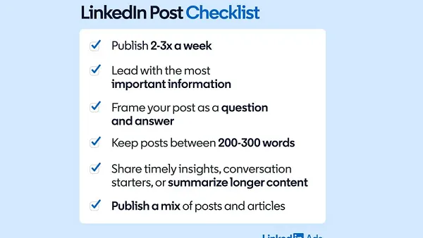 LinkedIn post checklist