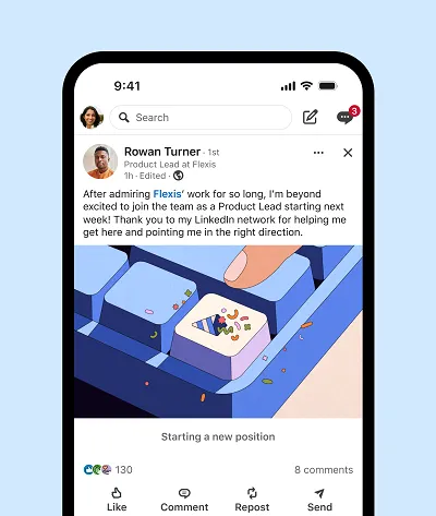 LinkedIn announcement animations