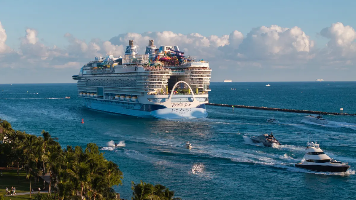 Royal Caribbean's Icon of the Seas, on its second voyage in Miami, Fl on Feb. 3, 2024
