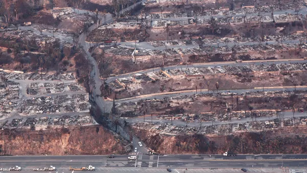 Burned-down neighborhood