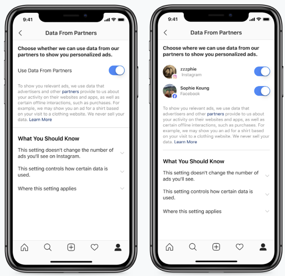 Instagram data permissions