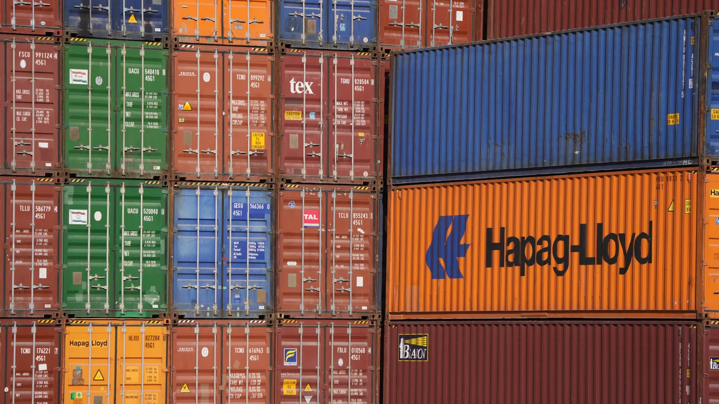 Stacked containers.