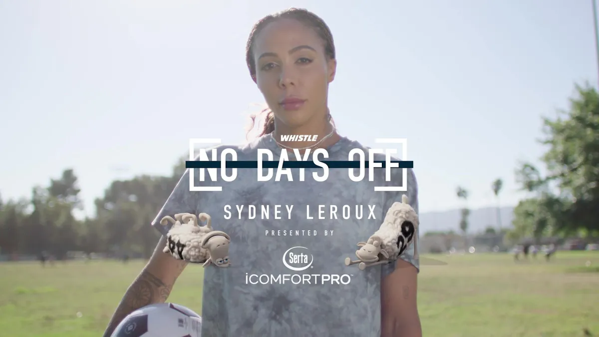 Sydney Leroux, professional soccer forward for Angel City FC, for Team Whistle and Serta.