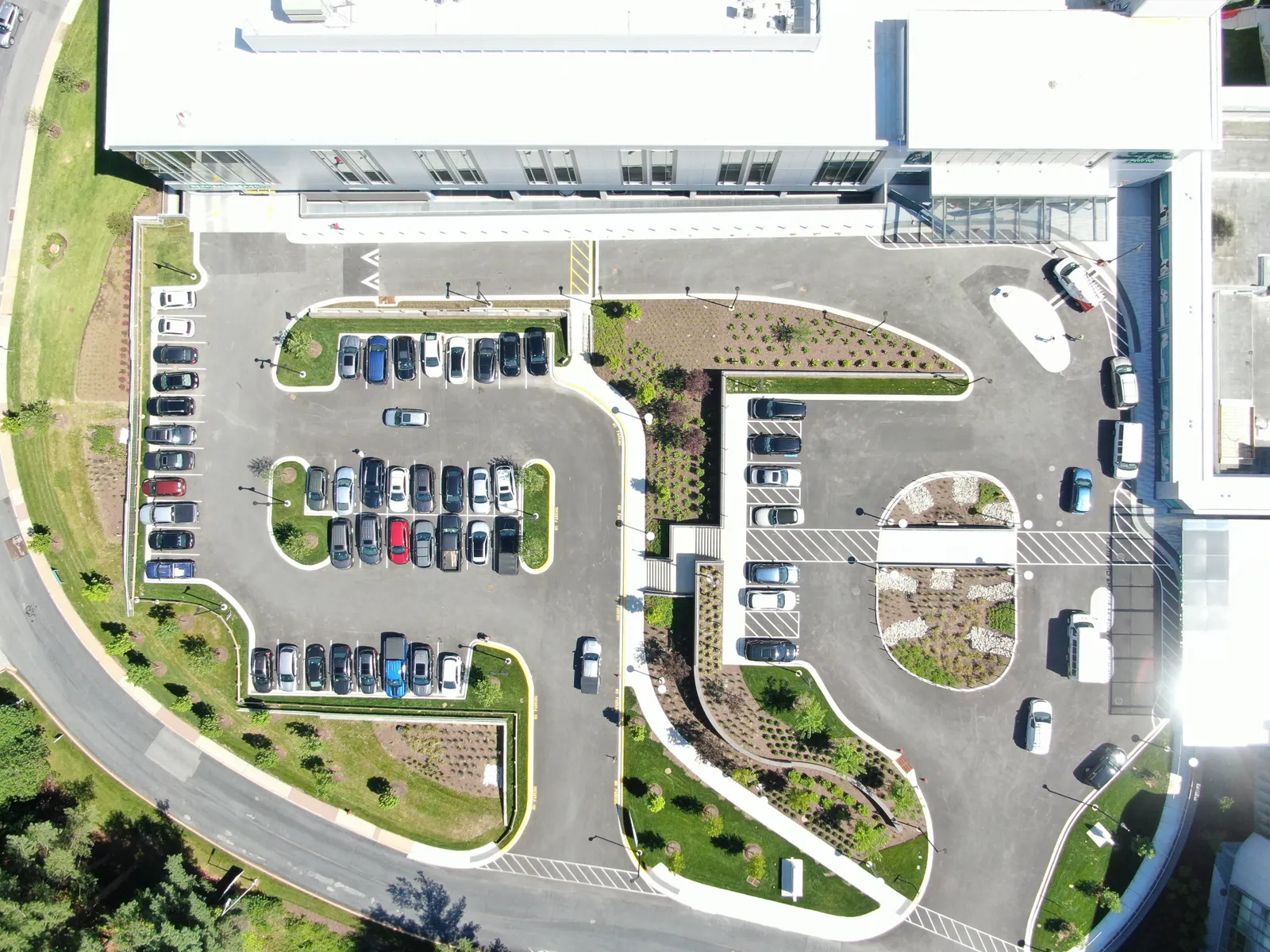 the trailer complex used for the project was transformed into an onsite parking lot for GBMC facilities