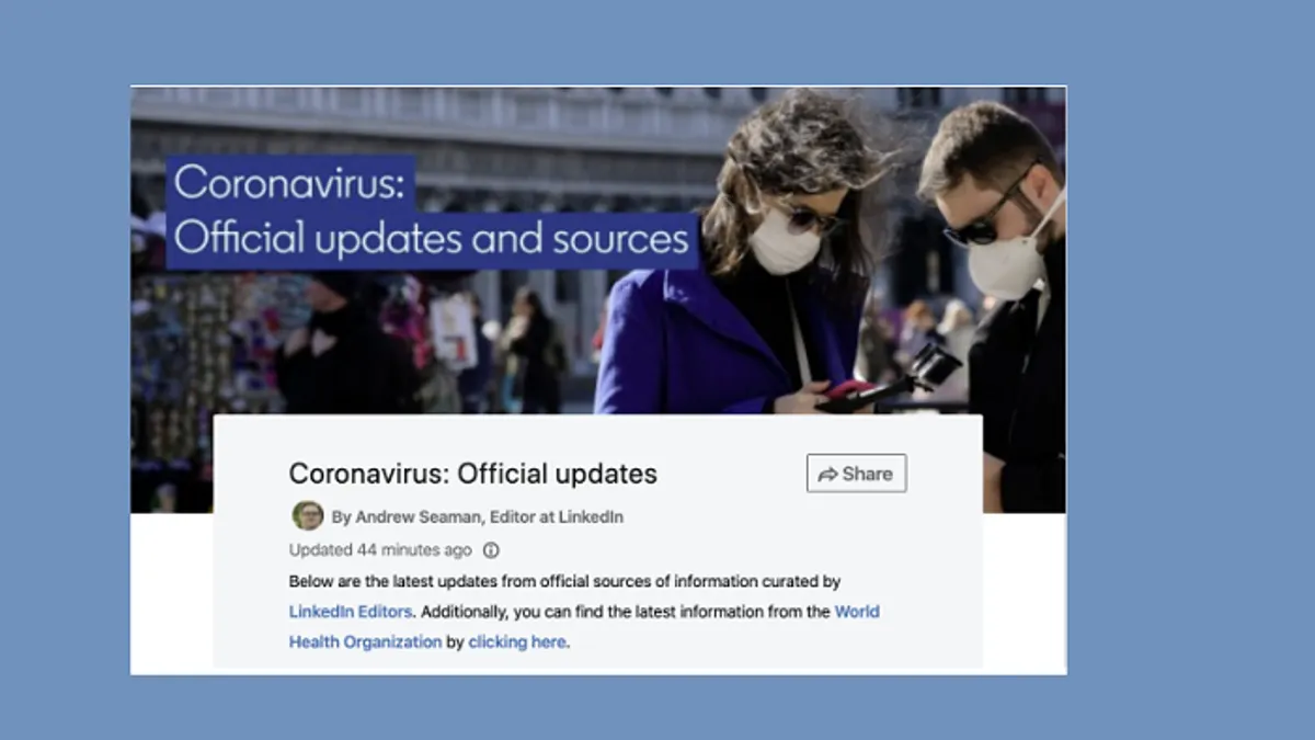 LinkedIn Coronavirus updates