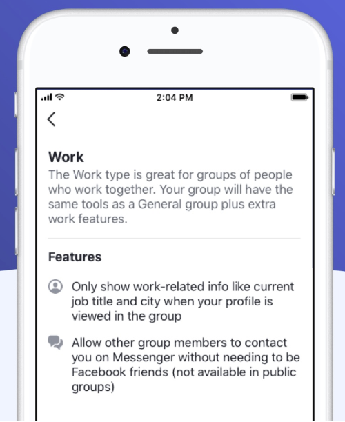 Facebook work groups