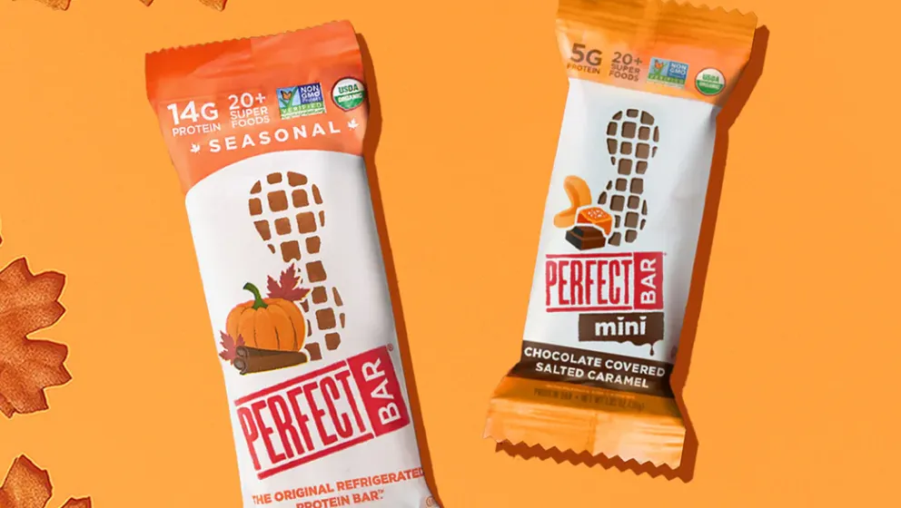 Packages of Perfect Bar snacks.