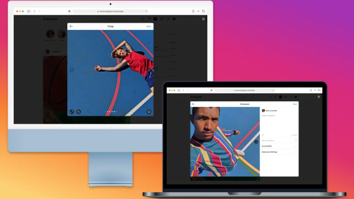 Instagram desktop publishing