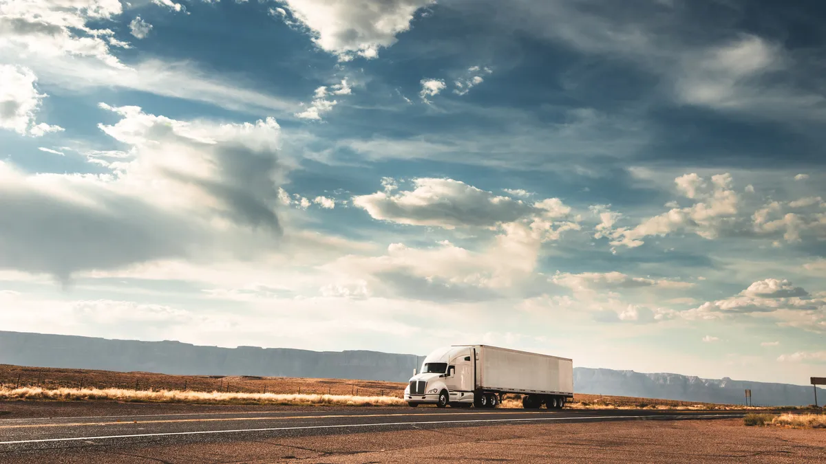 truck on the road on the route 66