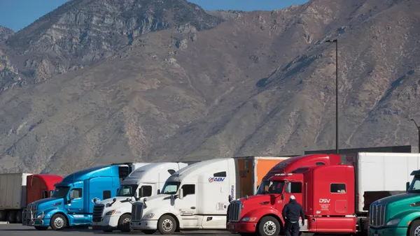 Truckers take a break at the Loves Truck stop.