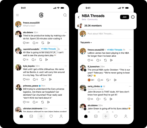 Threads communities