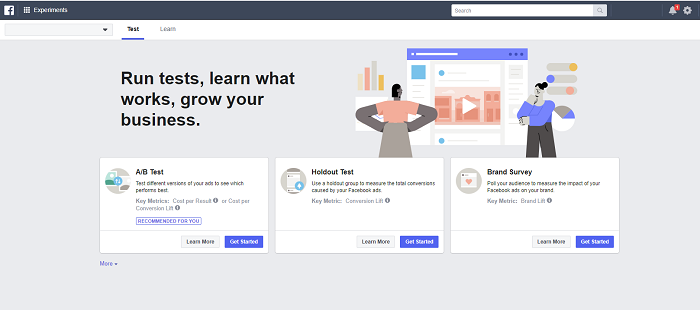 Facebook Ad Manager Experiments