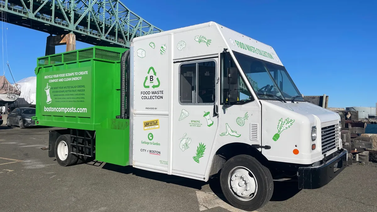 Modified collection vehicle for Boston's food scrap program