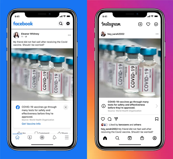 Facebook COVID-19 vaccine labels