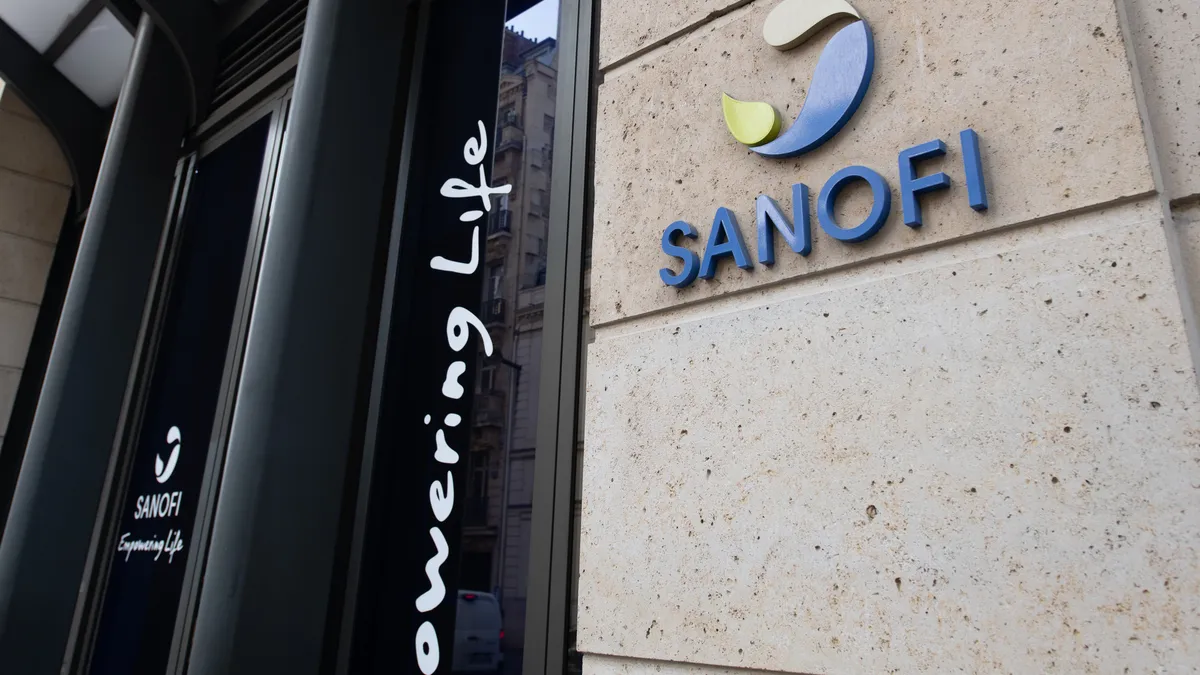 A photo of Sanofi headquarters in Paris, France.