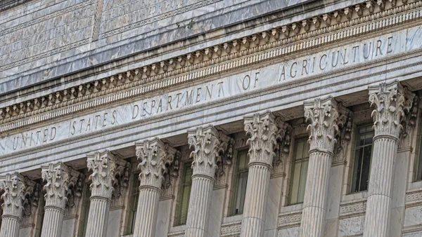 A facade of a portion of the U.S. Department of Agriculture building