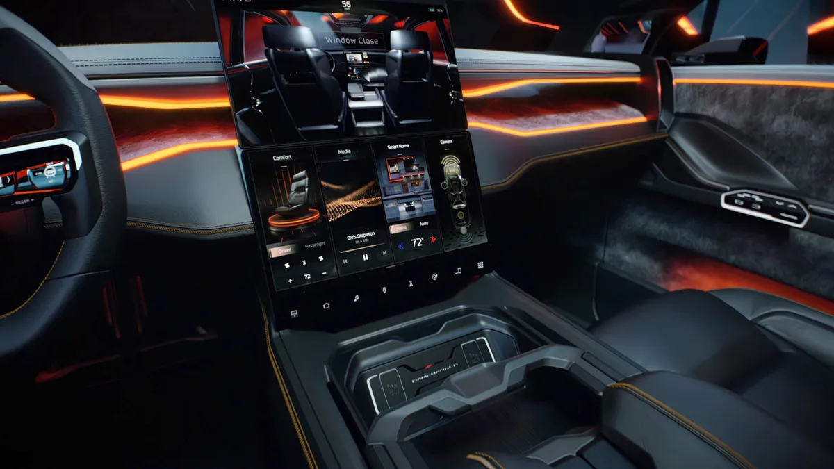 Ram 1500 Revolution battery-electric vehicle concept interior.