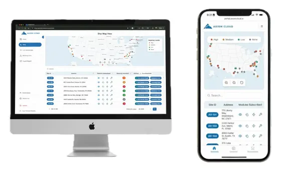 A mockup of Axiom Cloud's Customer Web Portal.