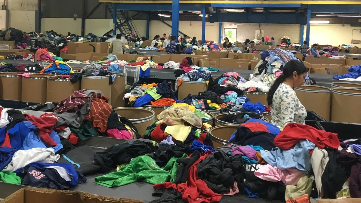 Textile recycling warehouse in Mississaugua, Ontario