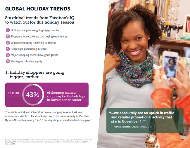 Facebook holiday guide example