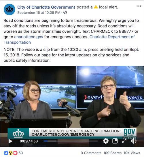 Facebook local alert example