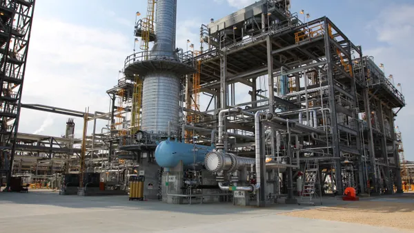 An outdoor petroleum facility.