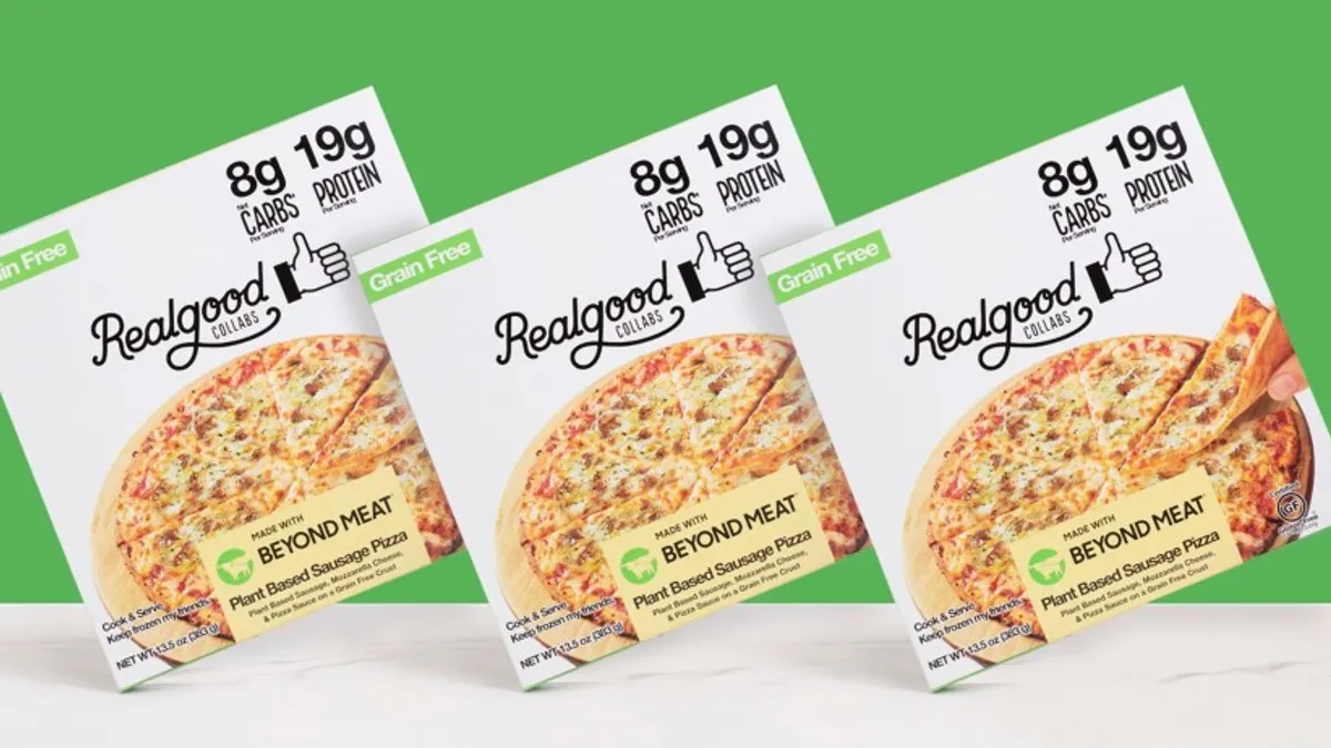 Real Good Foods launched a gluten-free frozen pizza with Beyond Sausage in October 2021.