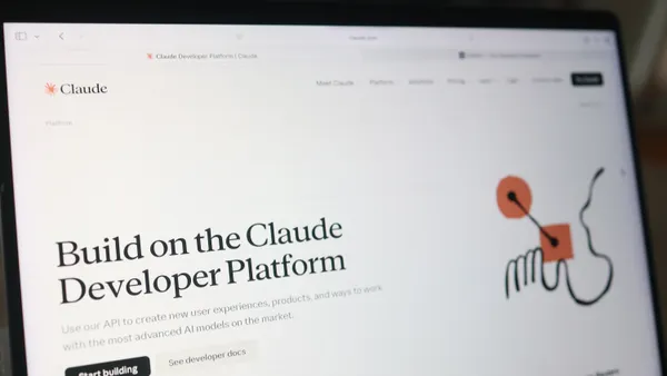 The Claude AI website is seen on a laptop on February 16, 2026 in New York City.