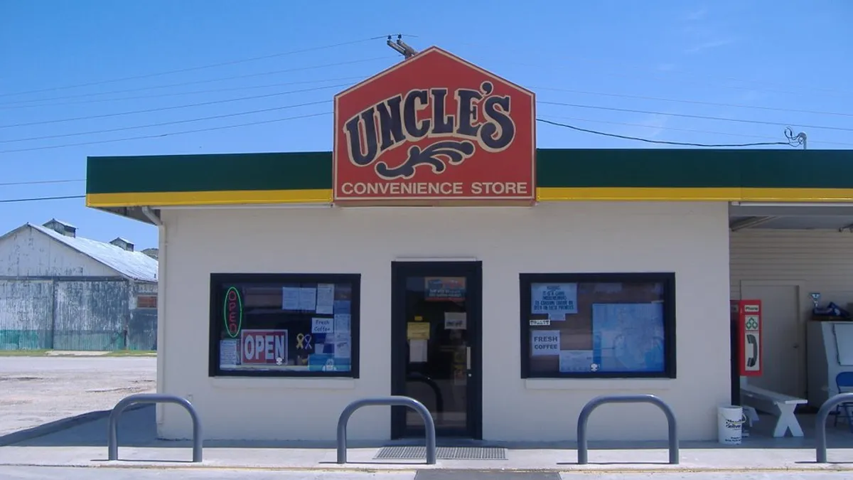 A photo of the exterior of an Uncle's convenience store.