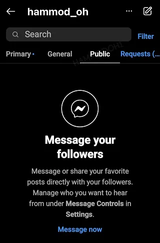 Instagram message DM