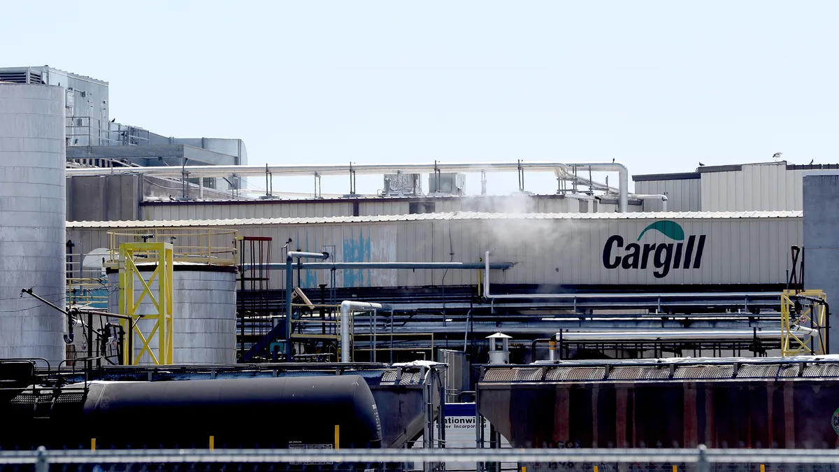 The name "Cargill" is prominently displayed on part of an industrial plant.