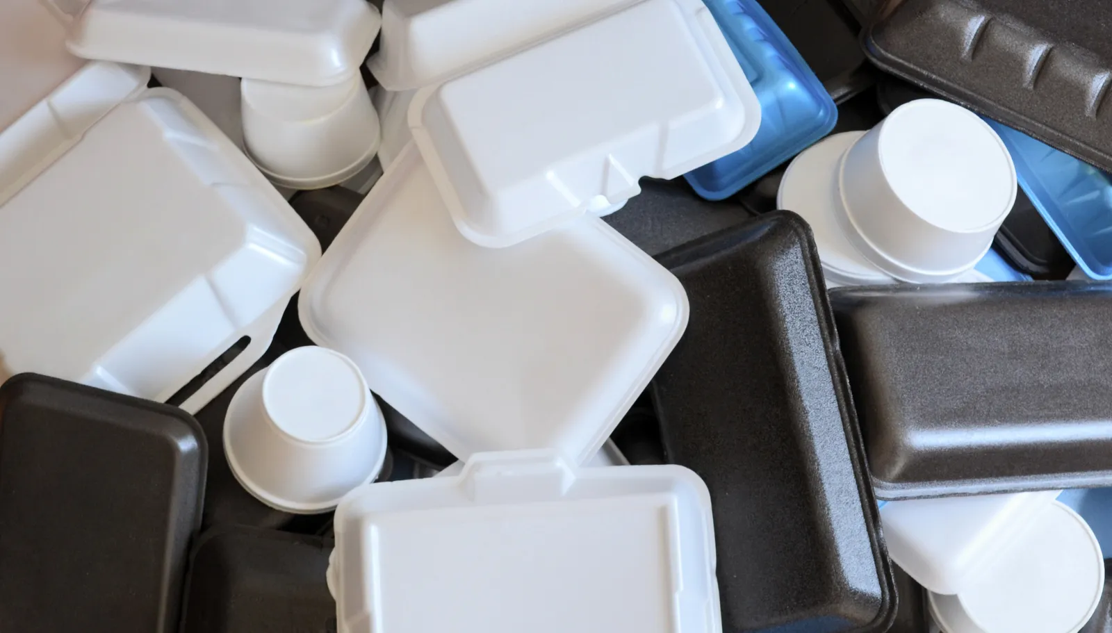 Foam takeout containers and other packaging waste