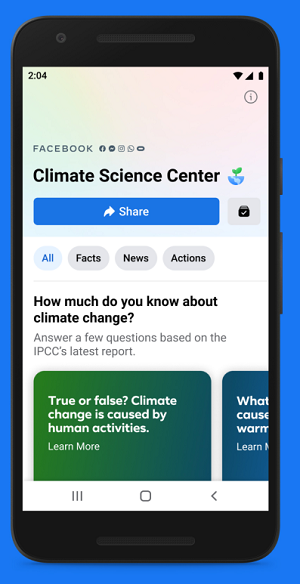 Facebook Climate Science Center update