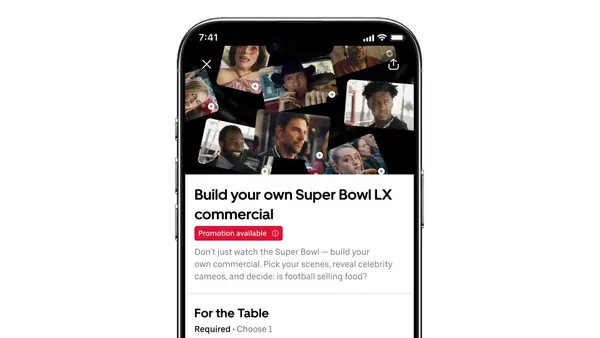 Uber Eats Build Your Own Super Bowl commercial