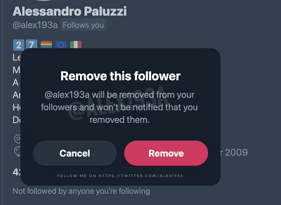 Twitter remove followers